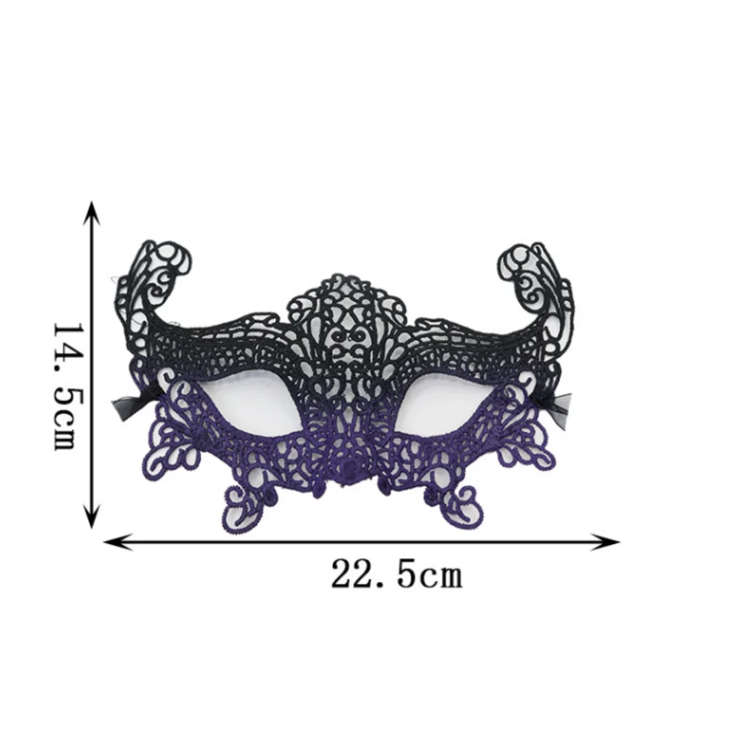 Black Gradient Sexy Women Lace Masquerade Half Face Mask For Carnival Halloween Cosplay Festive Party