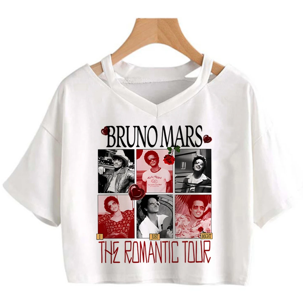 Bruno Mars the Romantic Tour Crop-Top Shoujo lustiges süßes koreanisches Mode-T-Shirt süße Szene Grunge – Detail 12