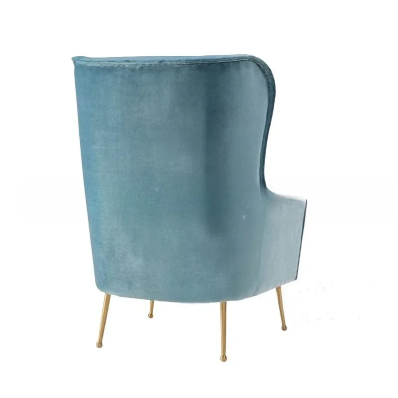 

Postmodern Fabric High Back, Sofa Chair, Metal Stainless Steel Sales Office Hotel, Reception Single Chair