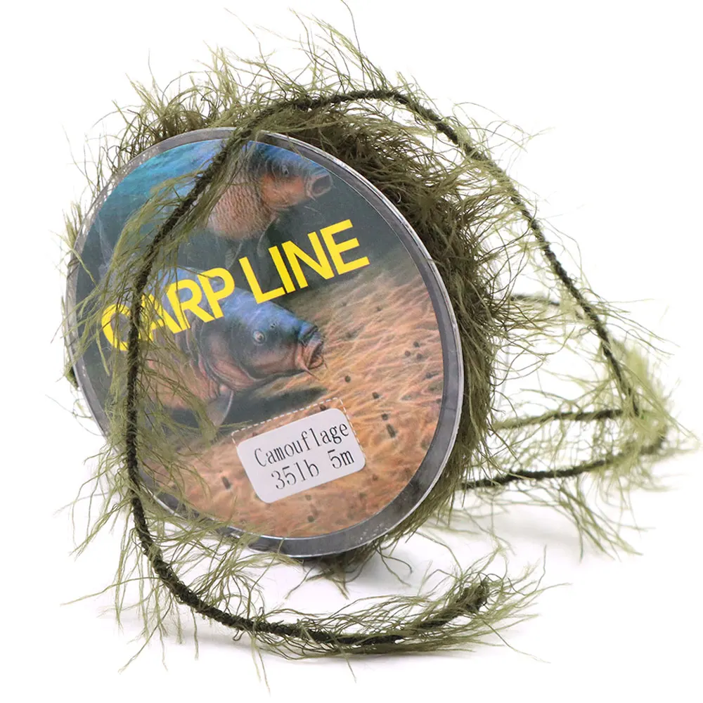 5m Carp Fishing Line Imitation Weed Line Method Feeder Lure Fish Hooklink Seagrass Thread For Carp Rig Making Accessories Tackle