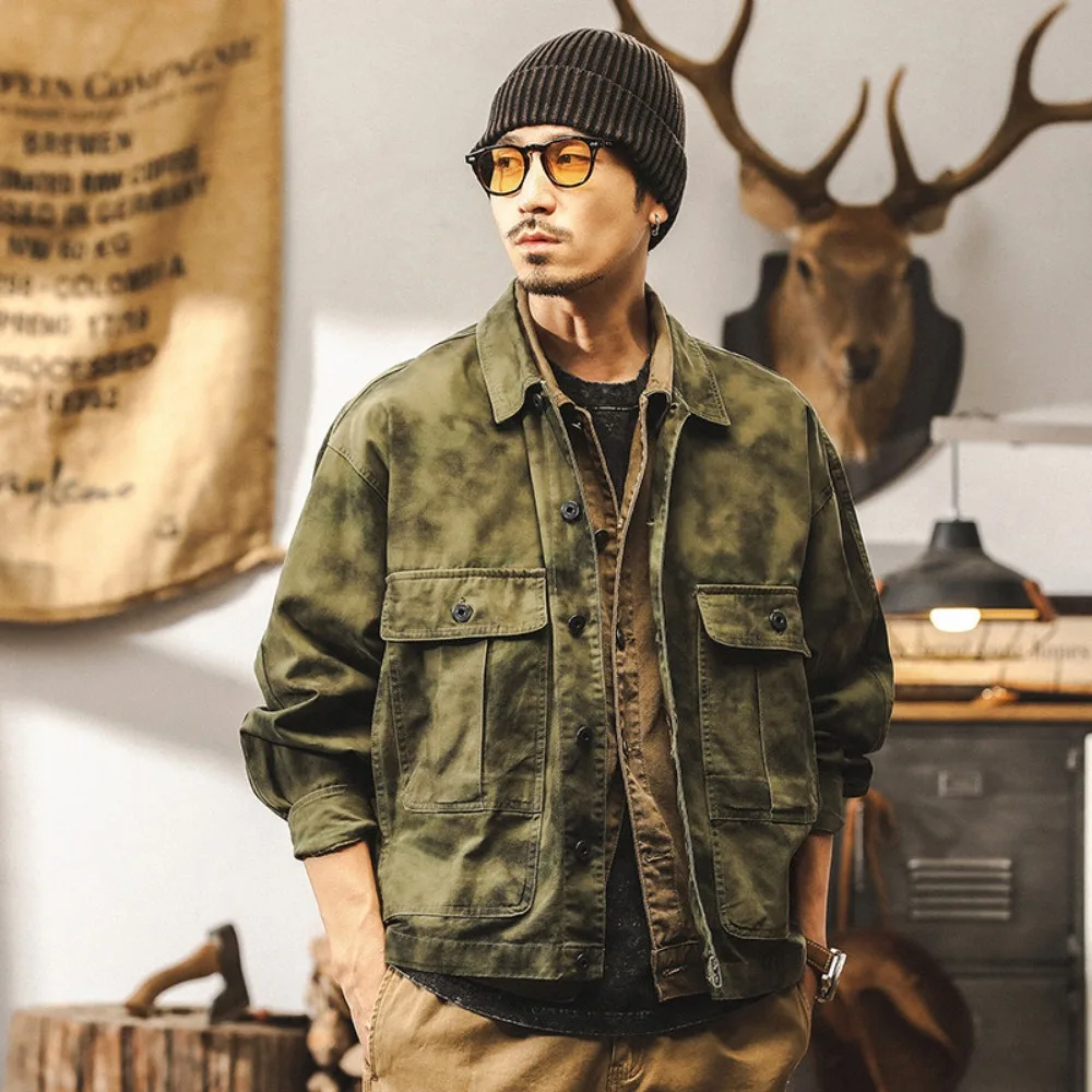 

Spring and Autumn new style trendy men's American retro heavy workwear jacket washed high street trend jacket