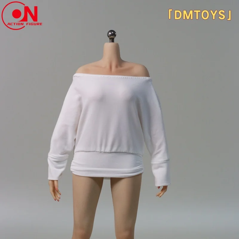 DMTOYS DF095 1/6 Scale Female Batwing Sleeve Boat Neck Dress Skirt Clothes Model Fit 12inch Action Figure Dolls