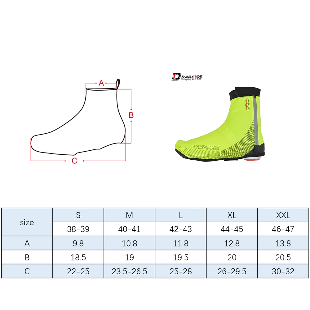 DAREVIE Cycling Shoes Covers Pu Rubber Waterproof Cycling Shoes Cover Windproof Cycling Lock Shoes Cover Slippers Pro Race Speed