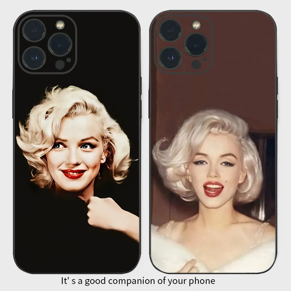 Sexy Girl M-Marilyns M-Monroes Phone Case  For iPhone16 15 14 13 12 Mini 11 Pro XS Max X XR SE5 6 7 8 Plus Soft Silicone Cover