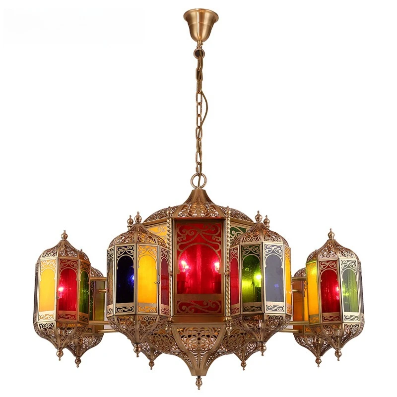 

Copper chandelier European living room light Russian dining room chandelier bedroom light Atmospheric simplicity
