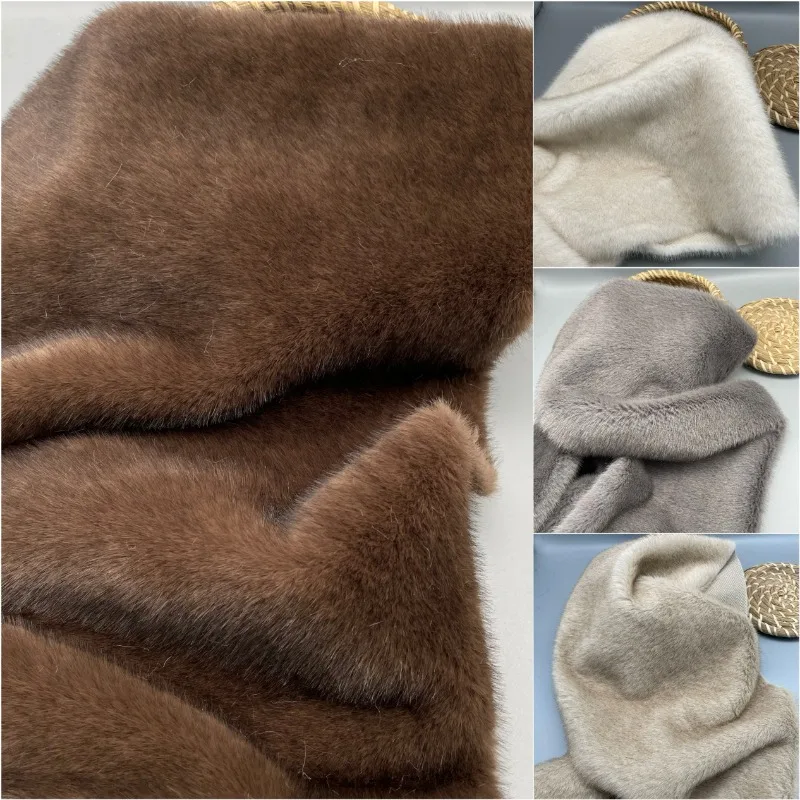 10mm Long Fur Imitation Mink Fabric for Thick Dense Soft Touch Cotton Doll Clothes Cloth Diy By The Meter Sewing Material