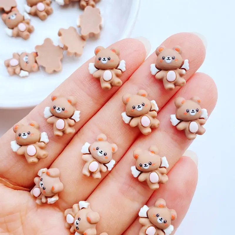 30pcs 3D Resin Nail Charms Cartoon animal Little Flying Bear Star Nail Parts Accessories Kawaii DIY Nail Art Decoration