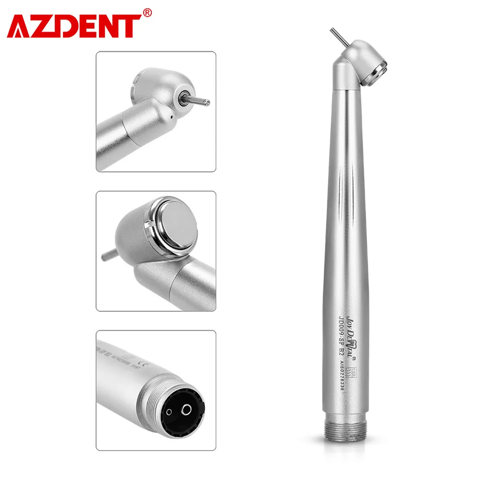 AZDENT Dental 45 Degree High Speed Handpiece Standard Head Push Button Surgical Handpiece Single Water Spray Dentist Tools