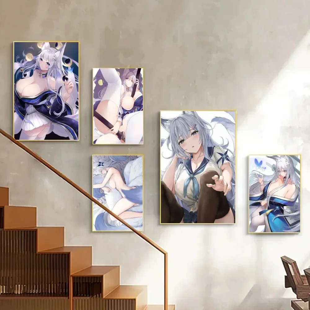 1pc Game Azur Lane Shinano Poster Art Poster Waterproof Paper Sticker Coffee House Bar Room Wall Decor