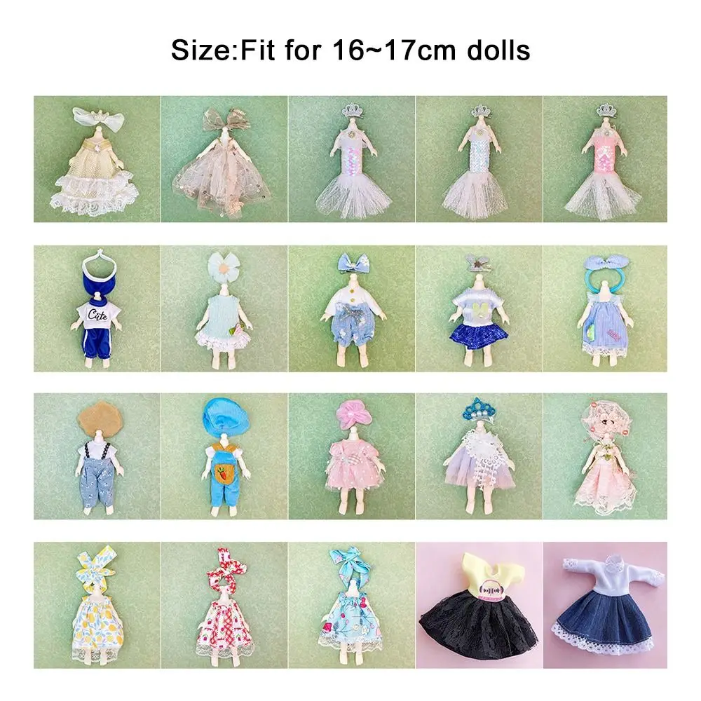Roupas de boneca fashion de alta qualidade, 18 estilos, crianças, faça você mesmo, meninas podem vestir, saia de macacão, boneca de 16 ~ 17cm/boneca bjd 1/8