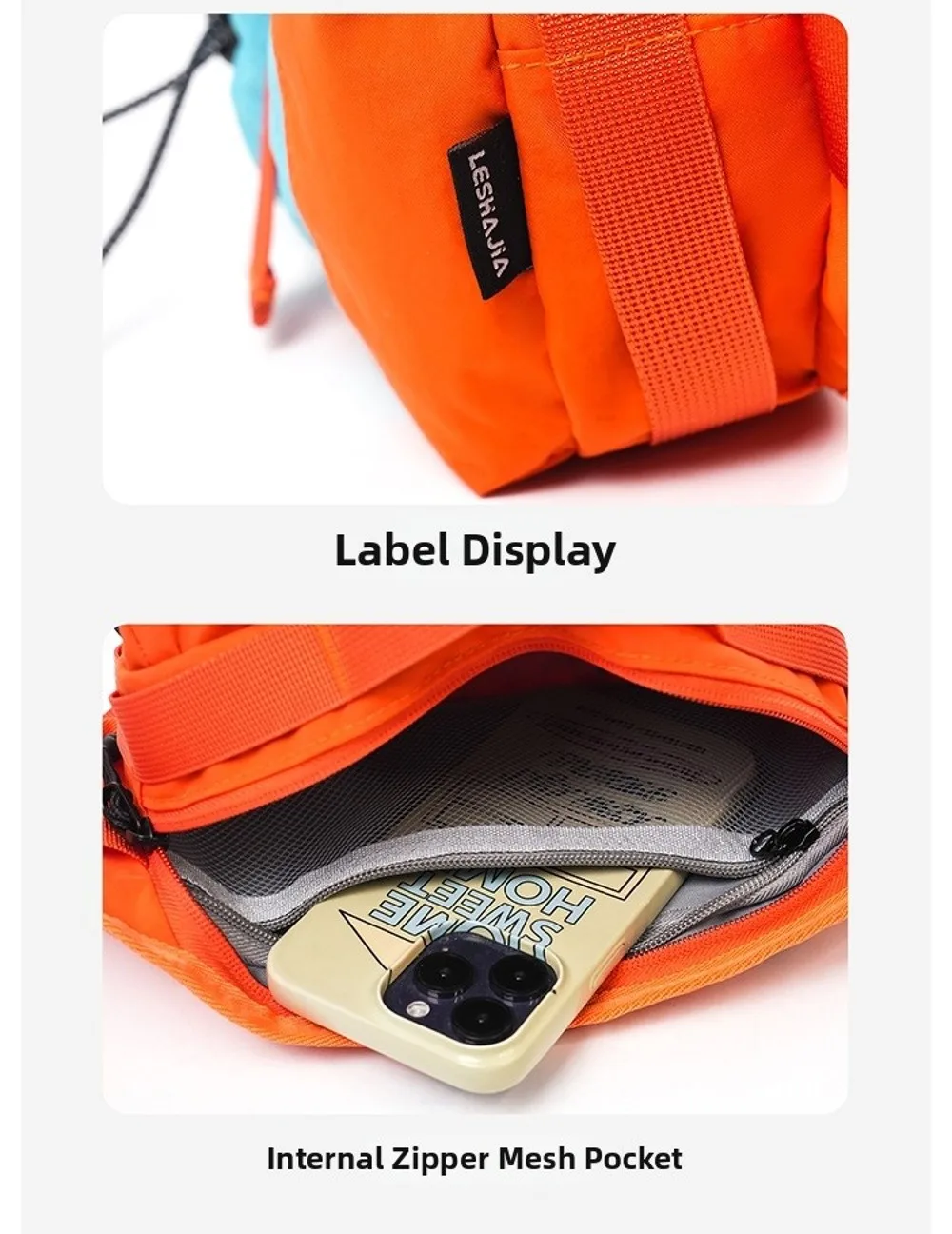 Koreanische Outdoor-Umhängetasche Minimalistisches Design Wasserdichte Unisex-Gürteltasche mit Wasserkocherfach 6 Farben Camping-Schultertasche – Detail 13