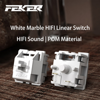 FEKER White Marble HiFI Linear Switch Factory Lubed for Mechanical Keyboard Replaceable Gateron Cherry MX Keyswitch