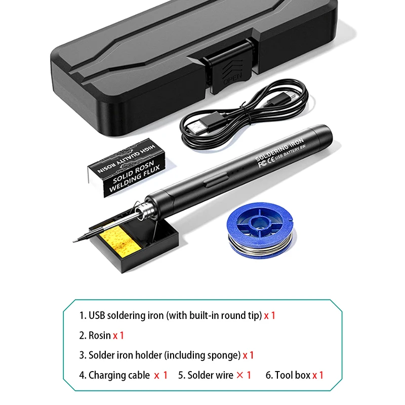 USB 5V 8W Wireless Charging Electric Soldering Iron Fast Charging Lithium Battery Solder Iron Portable Repair Welding Tools