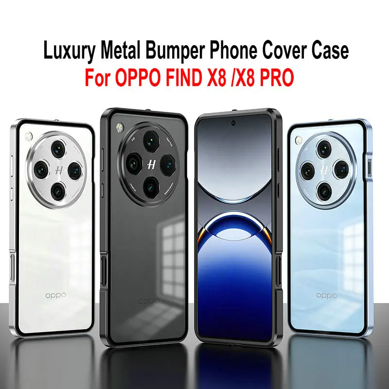 For OPPO Find X8 PRO Case Luxury Aluminum Alloy Bumper Frame Magnet Closed Metal Back Cover FINDX8 Find X8 PRO X8PRO Phone Cases