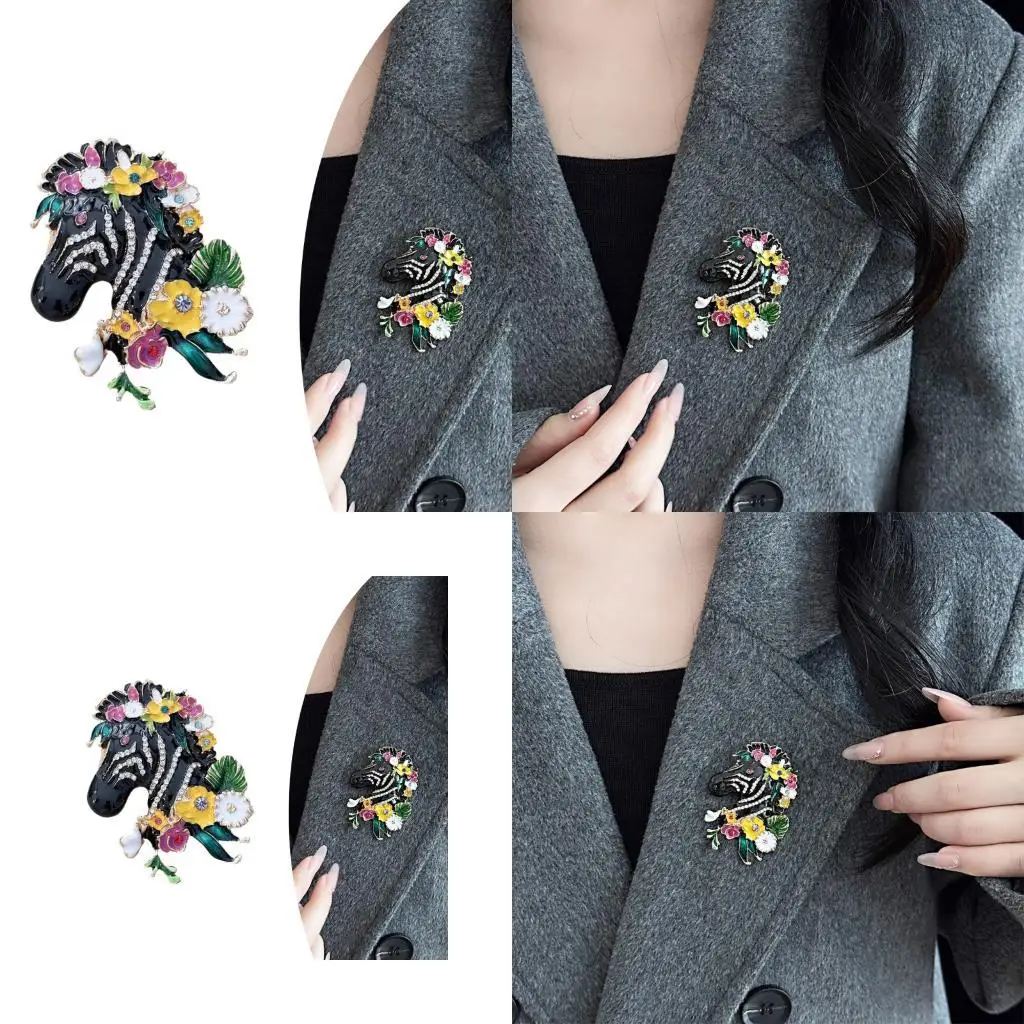 J78F Reusable Zebras Pin For Jackets Shirts Premium Alloy Craftsmanship Travel Safe