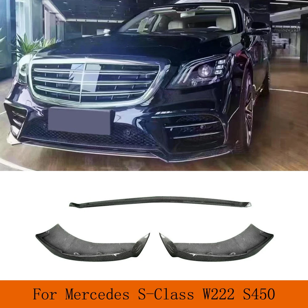 

Front Bumper Canards Car Front Bumper Lip for Mercedes-Benz S Class W222 S450 Sport Carbon Fiber Front Bumper Spoiler Guards