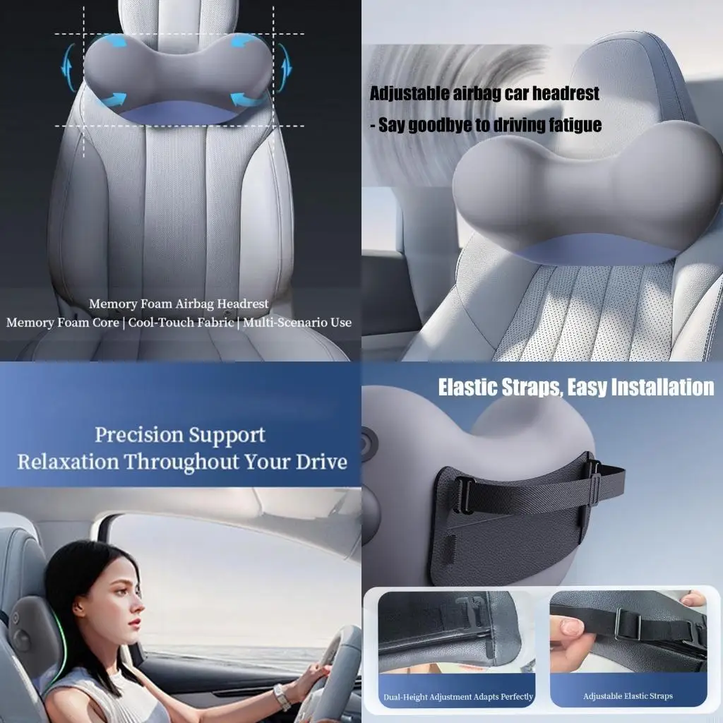 

Portable Car Neck Pillow Cushion Memory Foam Ergonomic Support for Office Chair H9EE