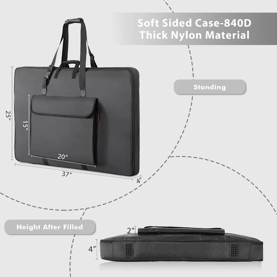 Custodia per portafoglio artistico premium per 24 x 36 opere d'arte Fotografia Schizzo Monitor LCD Pannello solare - Design pieghevole su due lati morbidi con Wat