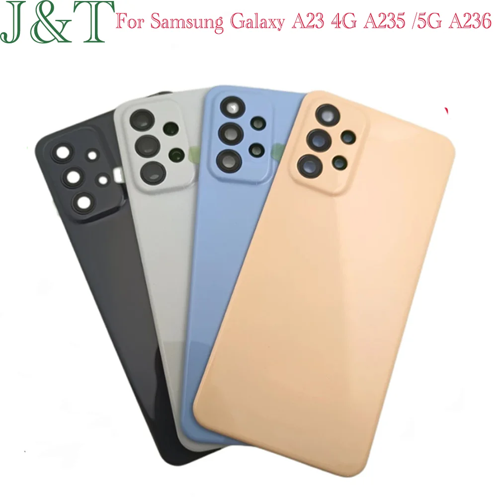 Batter Cover For Samsung Galaxy A23 4G 5G A235 A236 Battery Case Housing Chassis Back Cover With Camera Lens Repair Parts