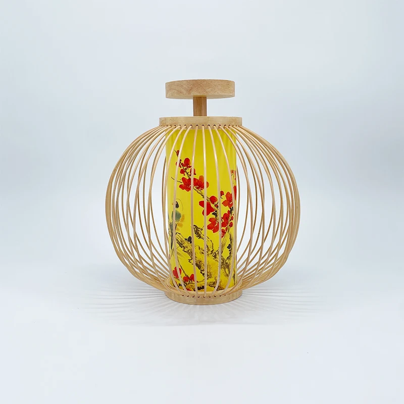 المنسوجة يدويا الخيزران فلوش جبل مصباح السقف النمط الصيني الياباني الثريا الطبيعية للمنزل فندق مطعم ديكور