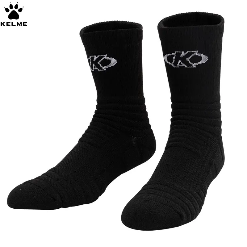 Kelme Basketball Socks Men's Long Sleeve Combat Elite Thickened Towel Bottom Anti Slip Long Sleeve Sports Socks