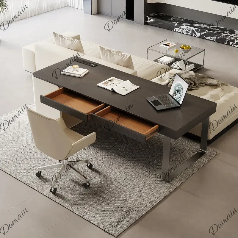 Office Use Italian minimalist solid wood desk home living room study computer desk designer high sense