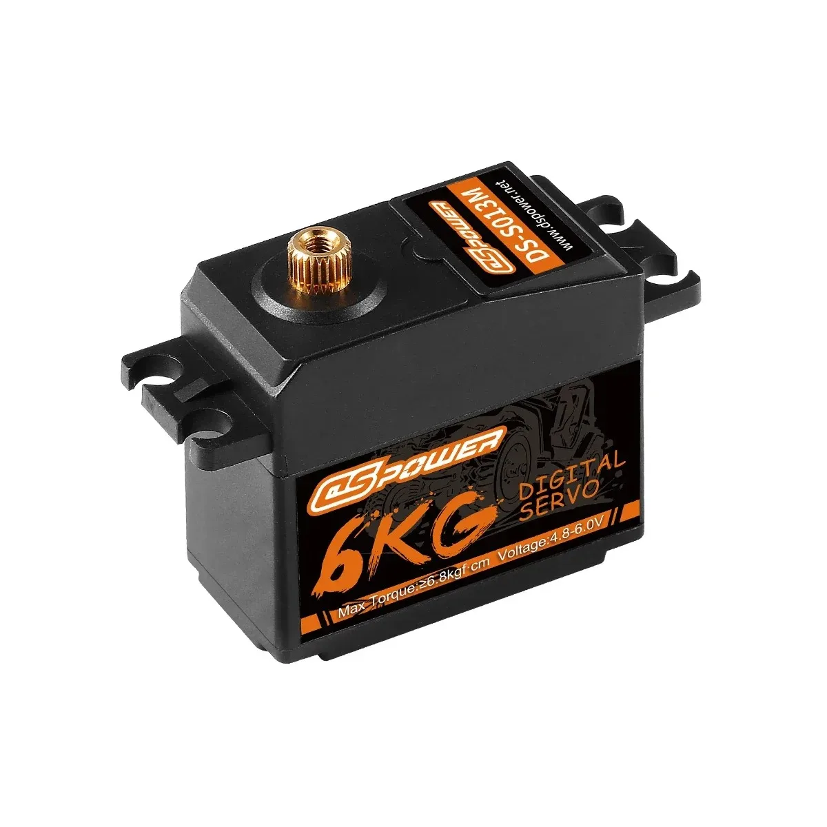 DSPOWER 6KG Wodoodporne Serwo Cyfrowe z Metalowymi Przekładniami i Złączką JR do Samochodów RC 1/10 1/12, Ciężarówek, Crawlerów, Samolotów, Dronów, Helikopterów, Zabawek i Robotów