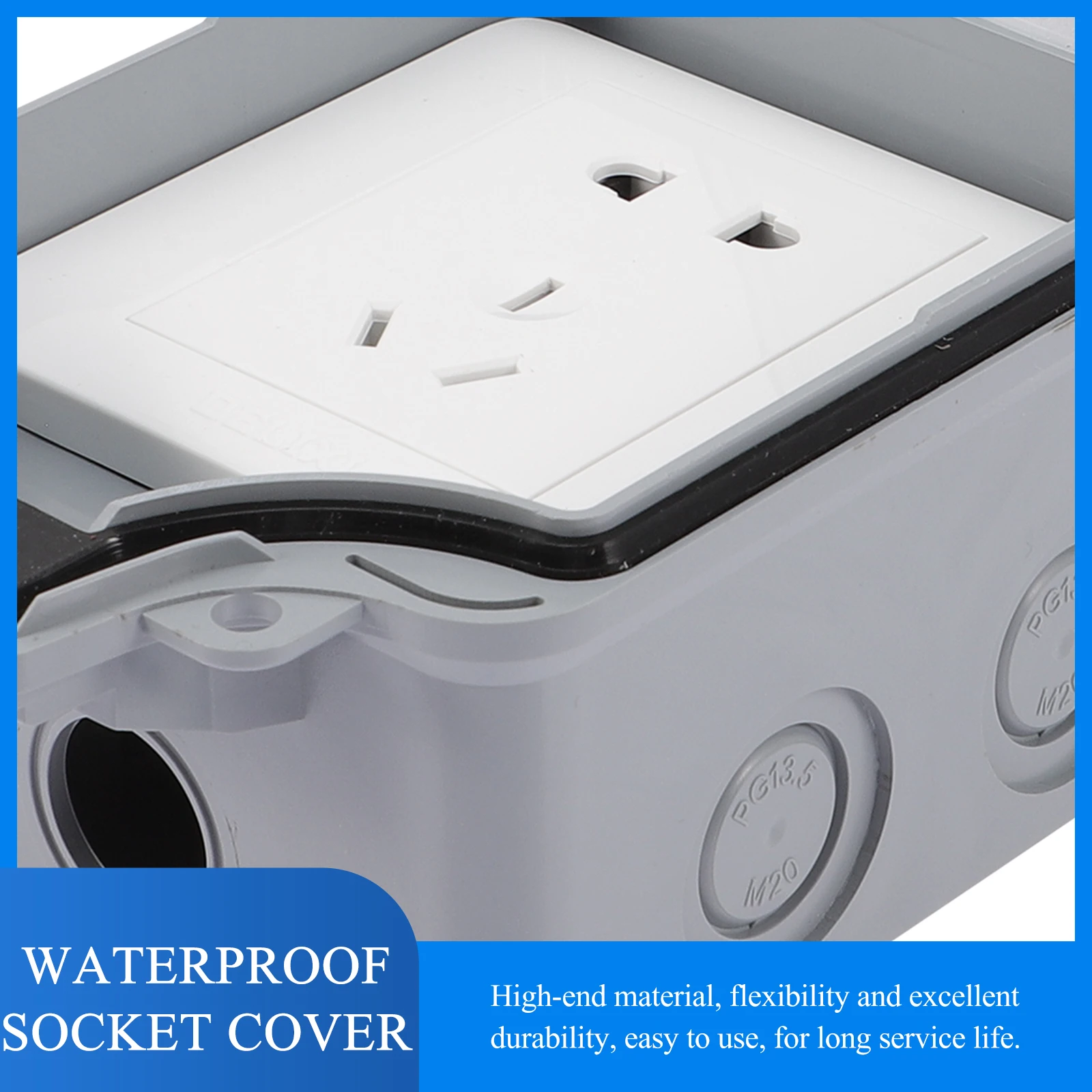 

1 set 1 Set Outdoor Socket Cover Weatherproof Electrical Outlet Box Waterproof Dustproof Cover Plates For 5 Hole Sockets Durable