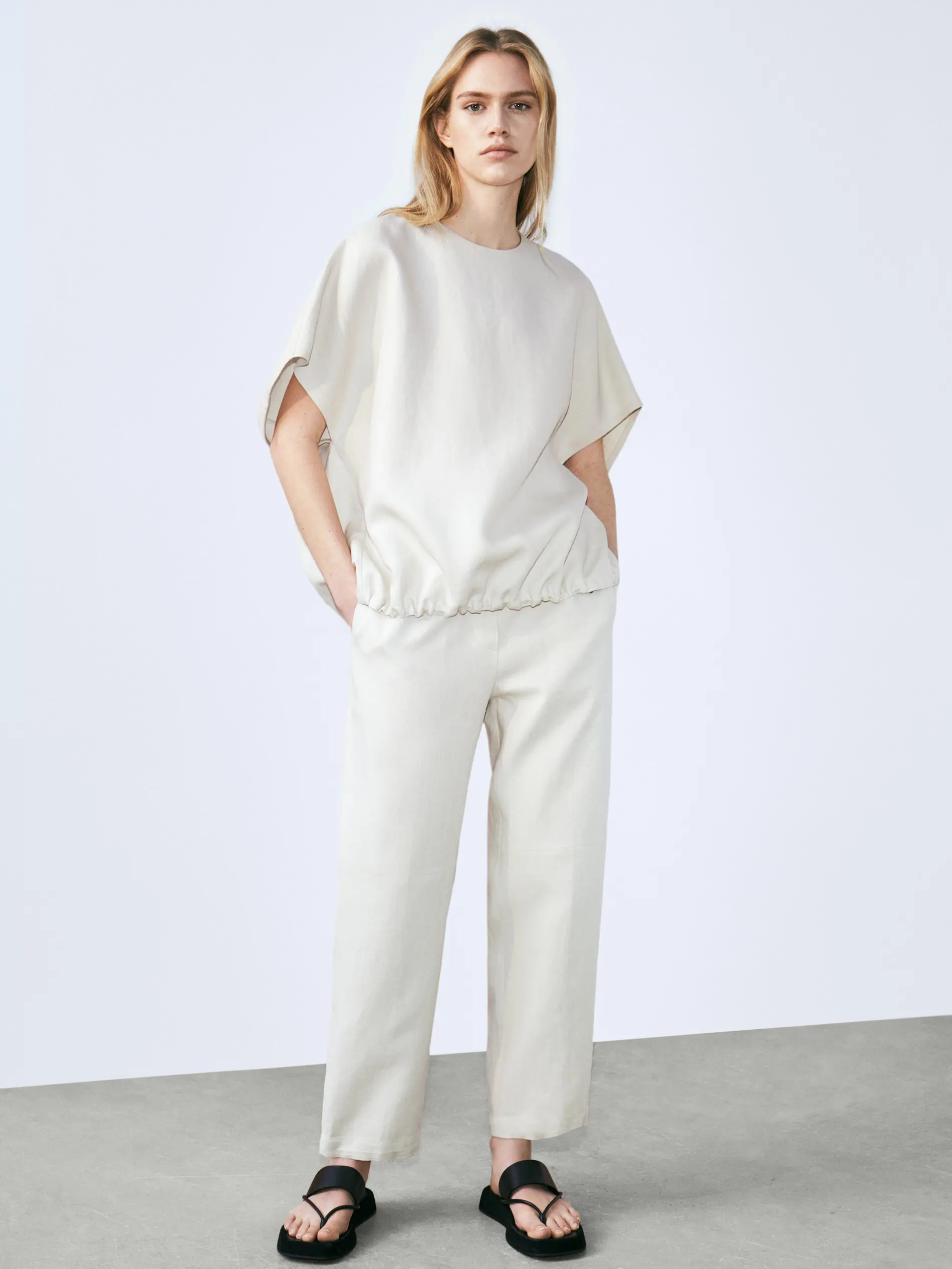 

Ethereal MD 2025 massidutti spring new style of Women's casual and fashionable linen eco-friendly jogging trousers