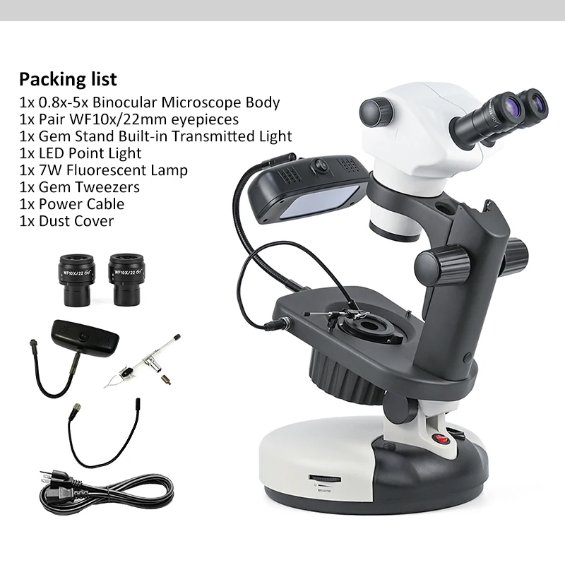 Albenth 8X-50X Magnification Professional Gemological Jewelry Darkfield Stereo Microscopes