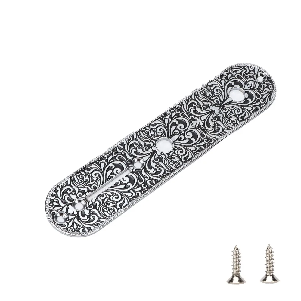 ​Metal ​Electric Guitar Control Plate​ 160*34.2mm ​3.7mm/8.6mm Diameter Pot Holes​ For ​Telecaster Control Plate​ ​Carved