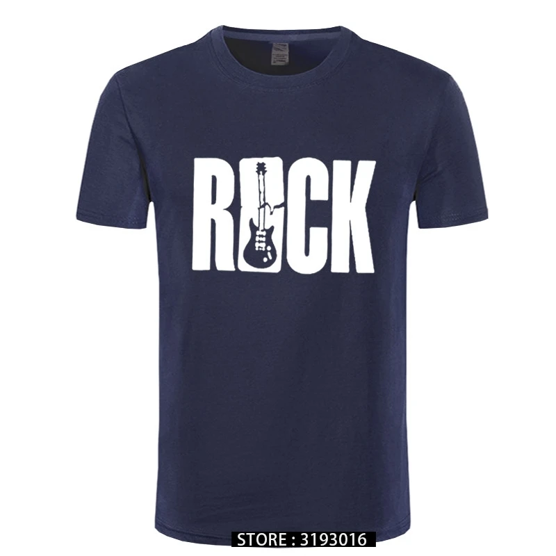 ROCK Guitars Music Pirnt T-Shirt Hip Hop Tees Tops Harajuku Classic Fashion Discount Tee Shirt for Men Fast Ship