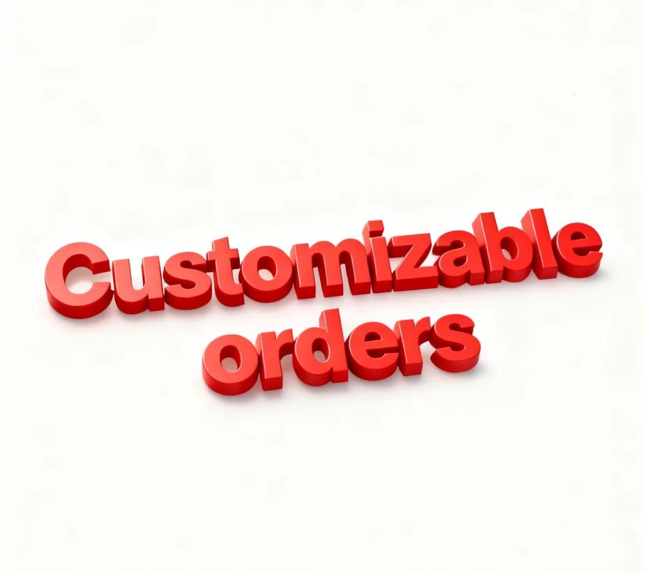 Customizable orders are available for bulk purchases, allowing you to choose materials, sizes, and packaging