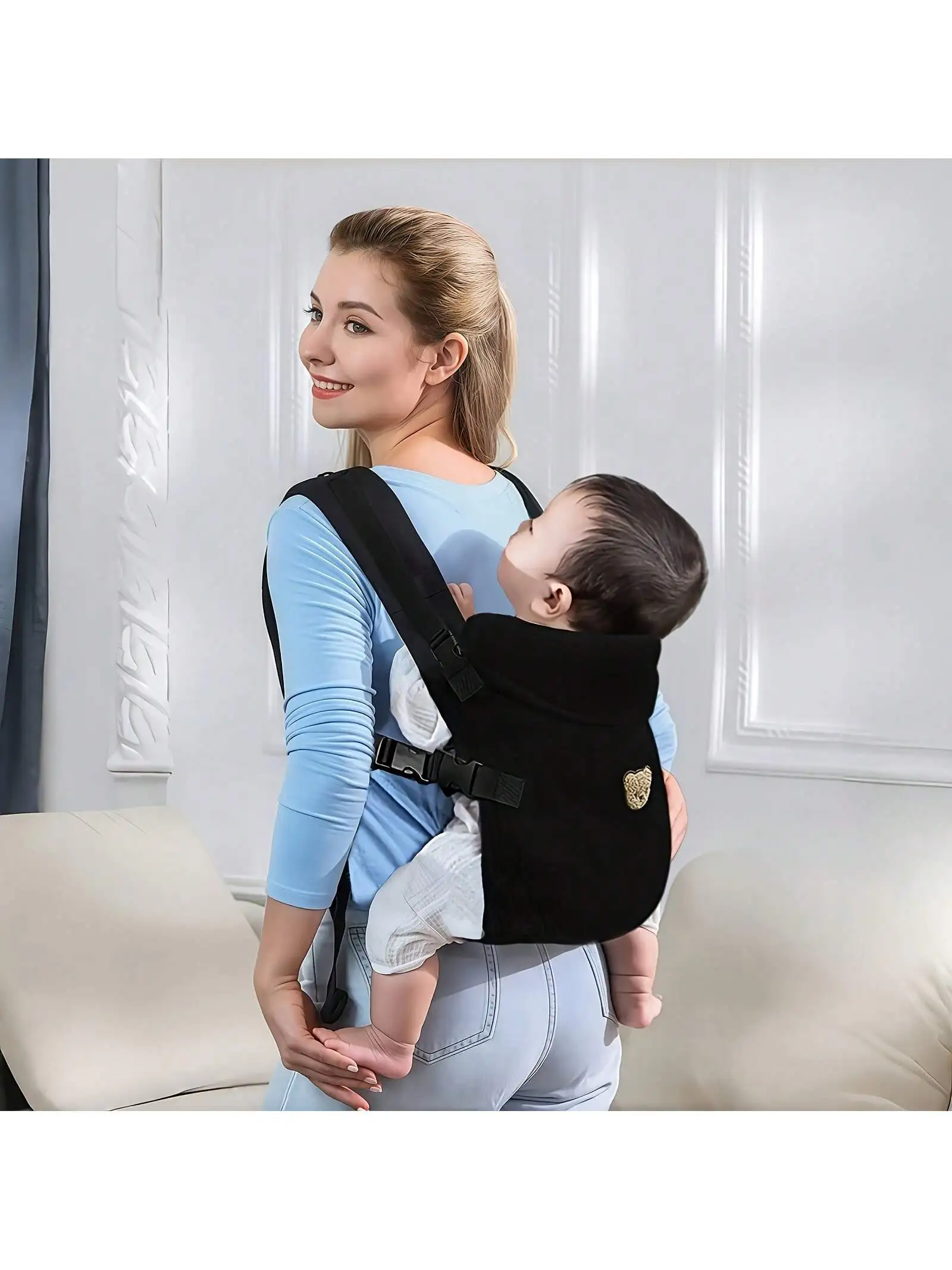 1 Buah Gendongan Bayi Multifungsi Teknik Fisik-4-In-1 Peralatan Perjalanan Bayi Portabel, Tali Depan dan Tali Belakang yang Dapat Disesuaikan dan Nyaman, Hadiah Baby Shower Sempurna untuk Bayi.