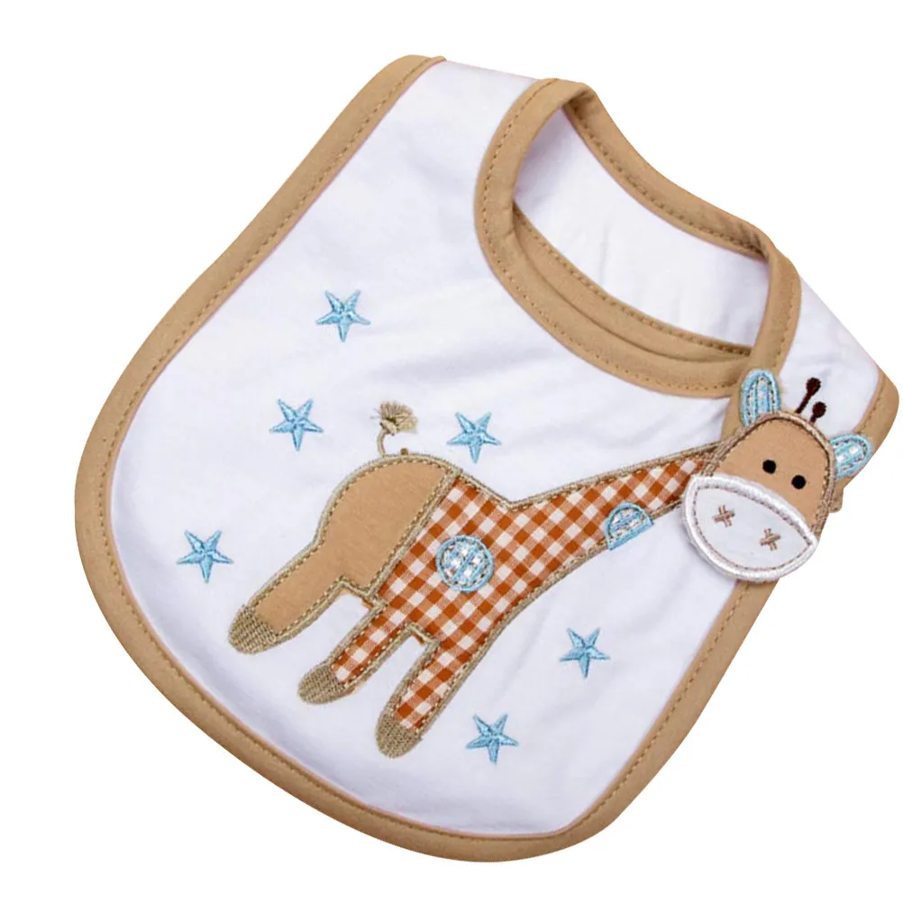 

Baby Cotton Drool Bibs Bandana Style Soft Absorbent Waterproof Saliva Towels for Teething Infants Unisex Beige Giraffe