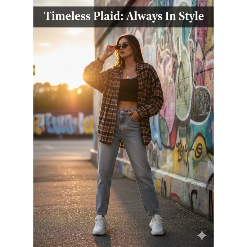 

Женская повседневная клетчатая рубашка свободного покроя, осенне-зимняя клетчатая рубашка с длинными рукавами, модные женские клетчатые рубашки большого размера