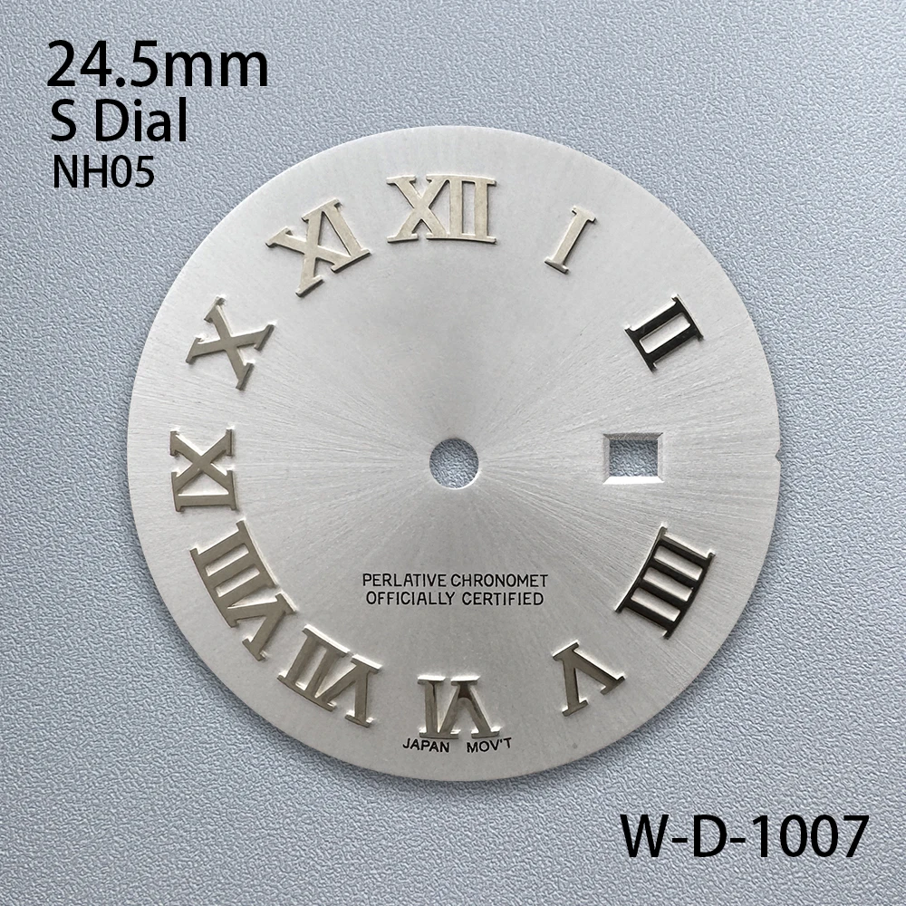 

24.5mm S Logo Rome Dial Fit NH05 Japanese Movement High-Quality Sunburst Female Style Dial Watch Modified Accessories