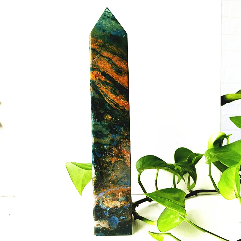 كبير الطبيعية الملونة جاسبر العقيق برج حجر Druzy عصا نقطة التأمل الروحي الشفاء بلورات فنغ شوي غرفة الديكور #3