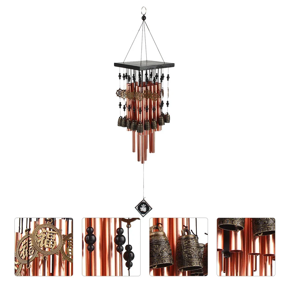 

Elegant Bronze Copper Wind Chime Hanging Pendant Melodic Garden Decoration Creative Balcony Ornaments Vintage Home Interior Gift