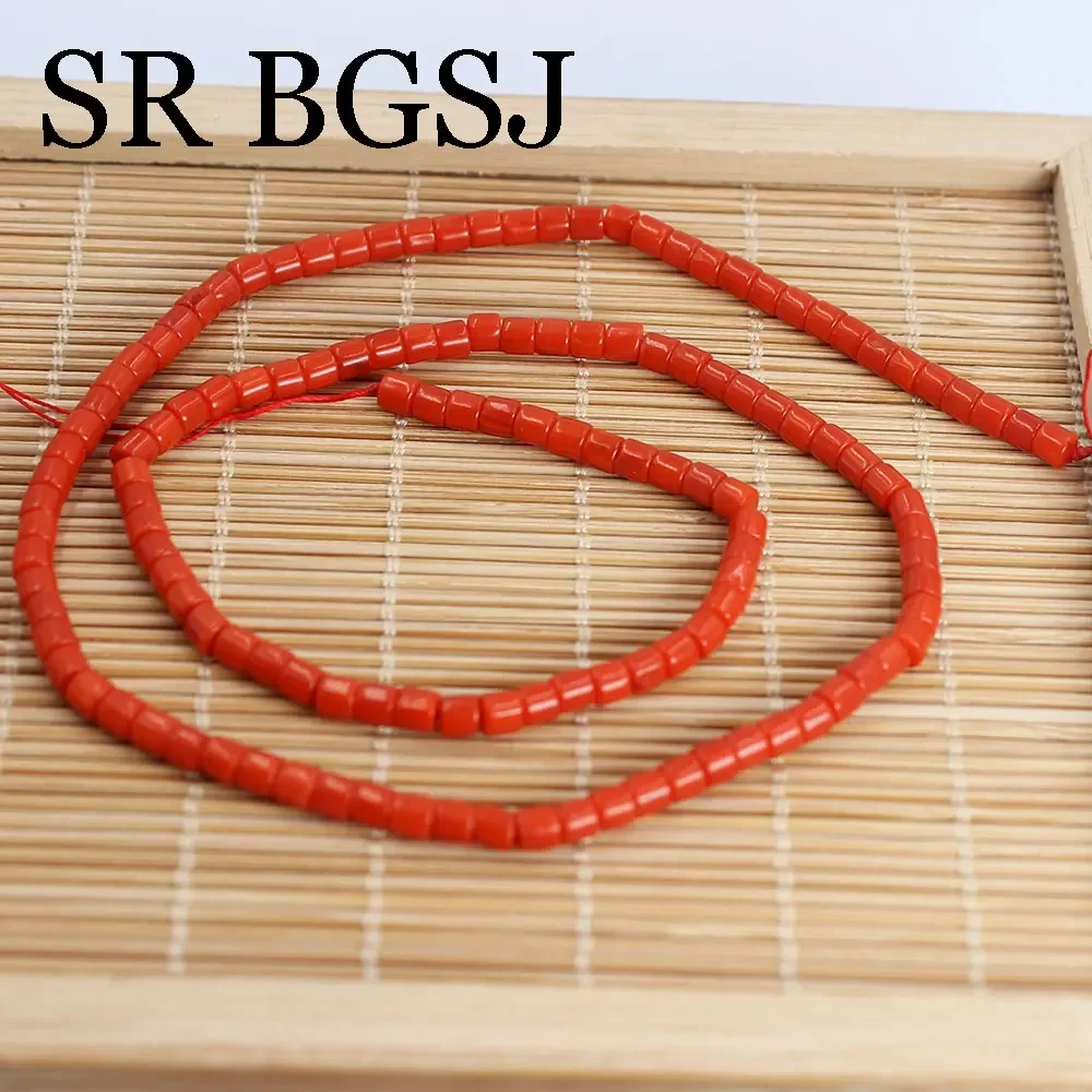 3mm 15inch Fashion Column Tube Sardi Red Sea Bamboo Coral Spacer Seed Bead