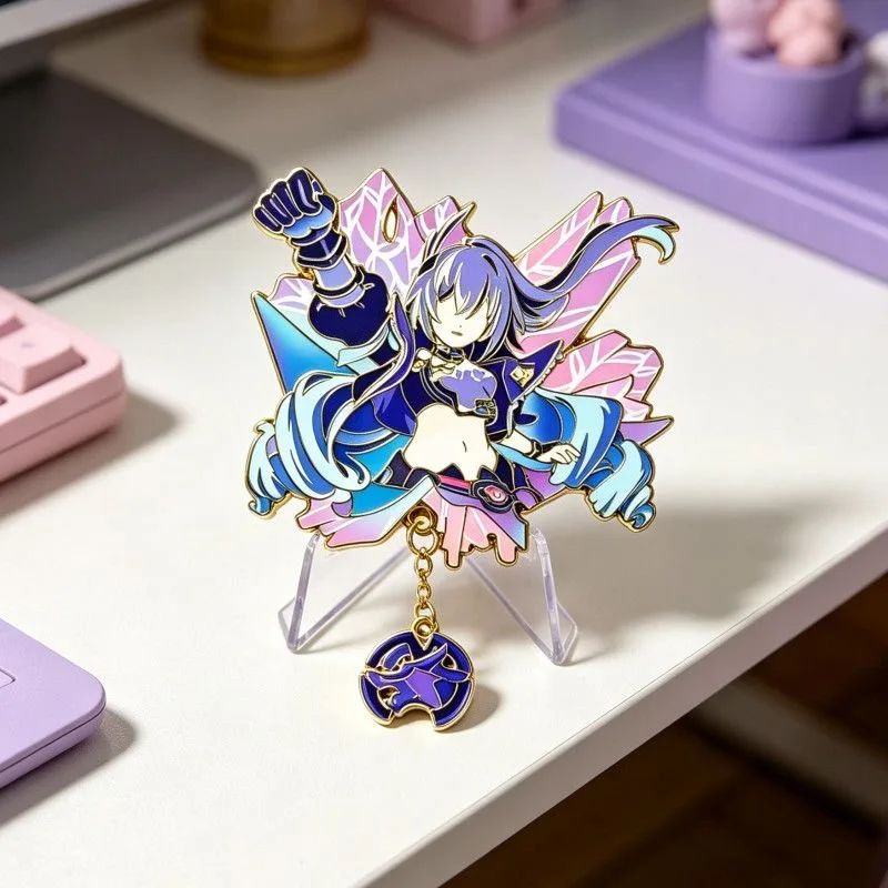 Honkai:Star Rail Cipher Abzeichen Cosplay Anime Cifera Silberner Wolf LV.999 Halloween Broschen Fangeschenke Rucksack Weihnachtsdekoration – Detail 8