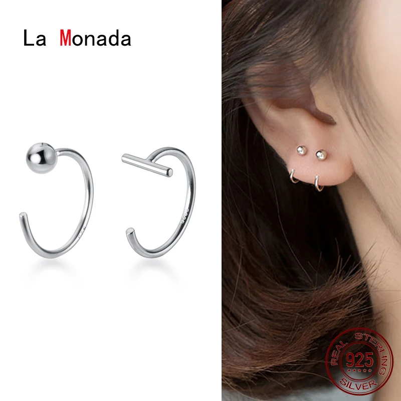 La Monada Hoop Ohrringe Für Frauen Silber 925 Minimalistischen Runde Stick Feine Frauen Ohrringe Schmuck Hoop Ohrringe 925 Silber Haken