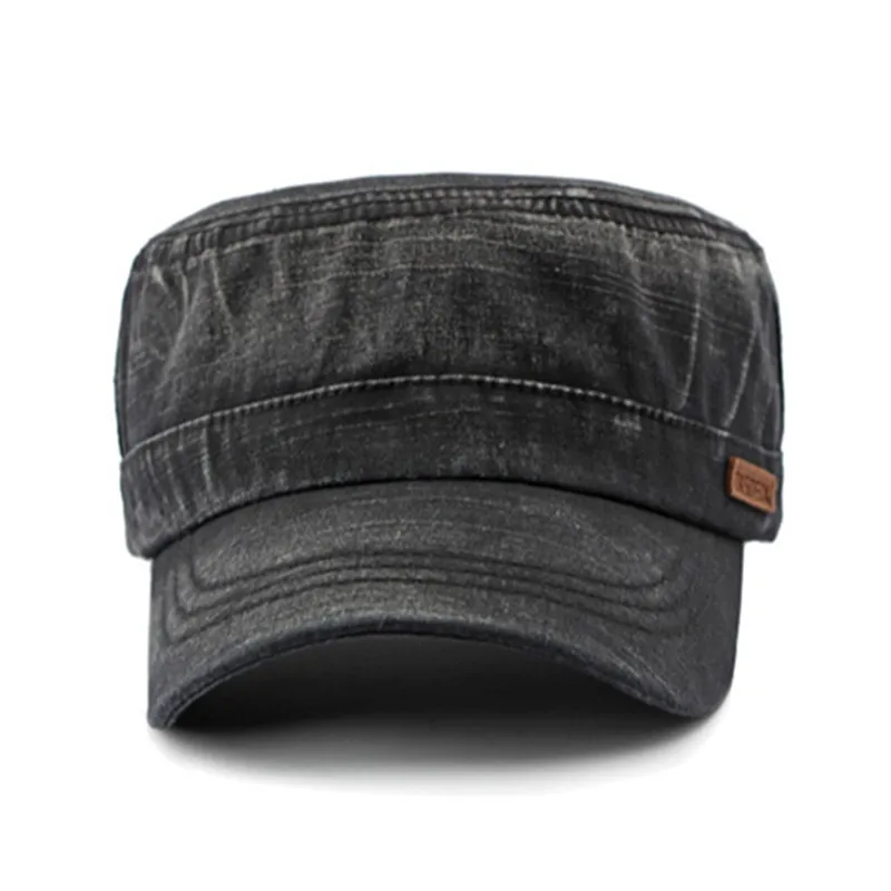 Snapback Cap Flat Caps For Men New Washable Cotton Vintage Military Hats Personality Make Old Retro Men's Camping Fishing Cap 3