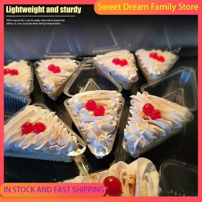 

SDFC-100Pcs Cake Slice Containers With Hinged Lid,Disposable Pie Slice Boxes,Individual Cheesecake Containers,Cake Carriers