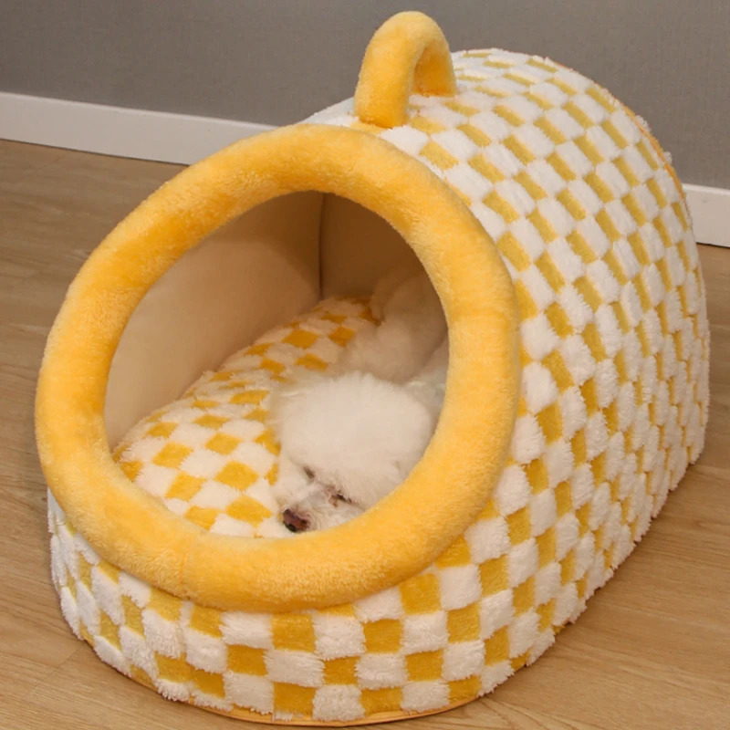 White Filling Dog Kennel Small Lounge Warm Winter Dog Kennel House Fluffy Puffs Asiento Con Relleno Living Room Decoration