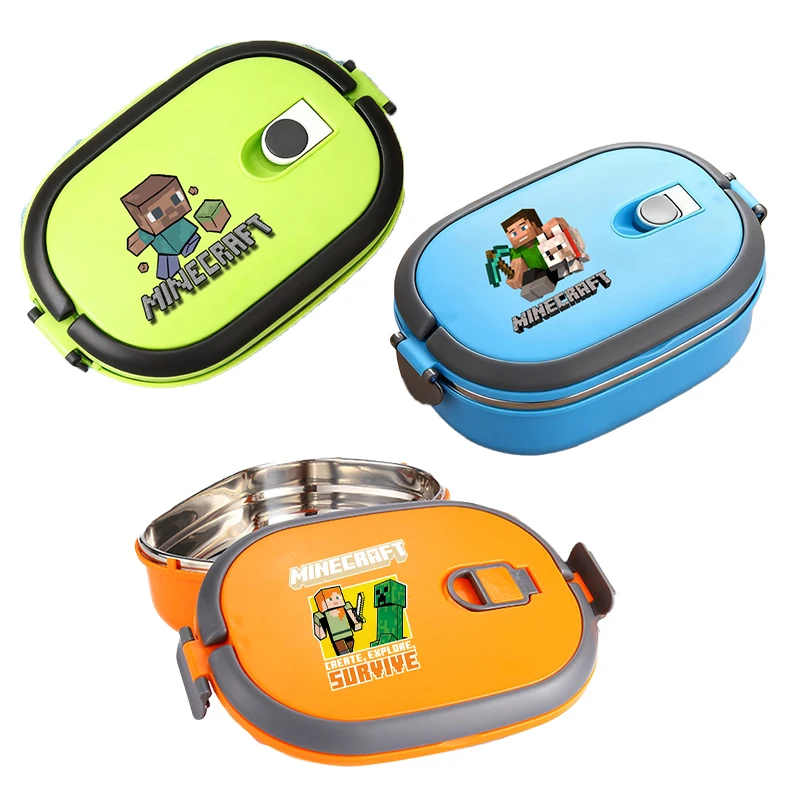 

Game Theme Boys Children Insulation Lunch Boxes Minecrafted Stainless Steel Bento Box Student Toast Box Food Container Lunch Box
