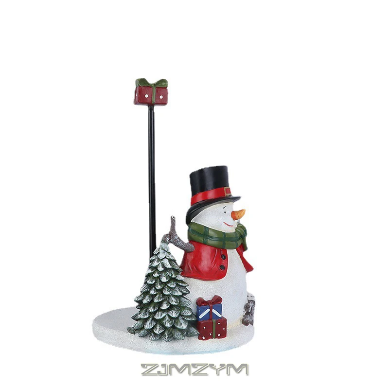 Santa Claus Snowman Vertical Desktop Roll Holder Christmas Resin Crafts Toilet Paper Shelf Christmas Ornament Christmas Gift