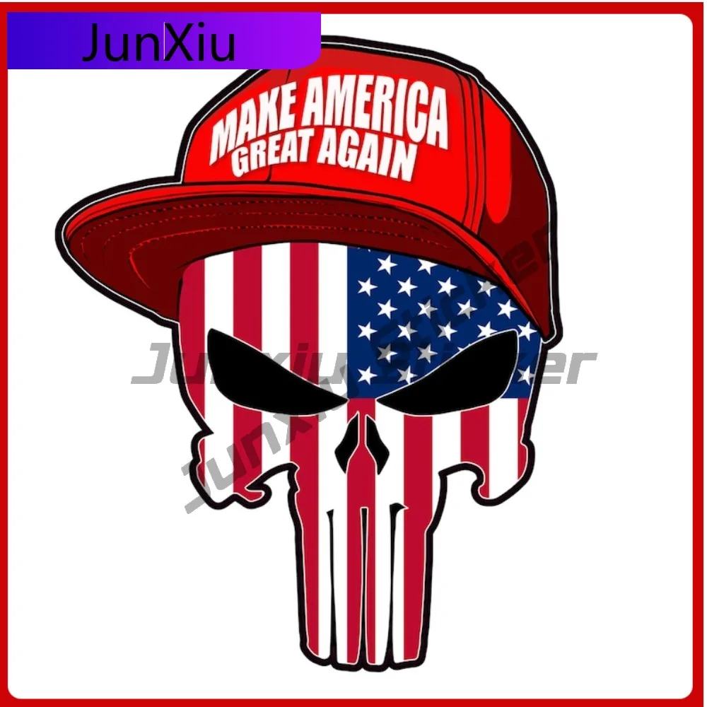 

Skull Make America Great Again Sticker Maga Car Motorcycle Bicycle Skateboard Laptop Luggage Bumper Stickers Waterproof Scratch