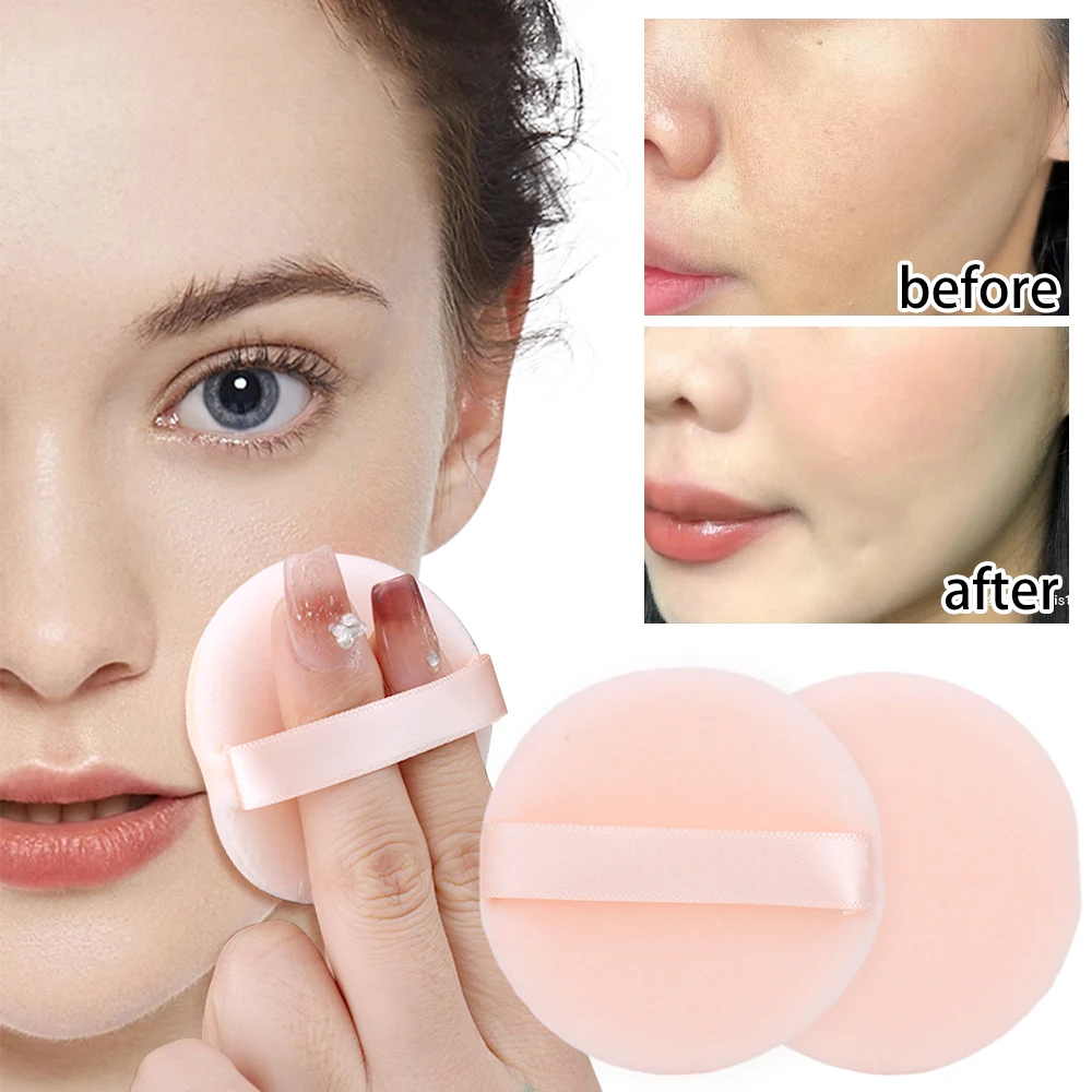 5/10Pcs Round Powder Puff Professional Foundation Puff Portable Soft Velvet Concealer Cosmetics Puff Makeup Sponge Beauty Tools