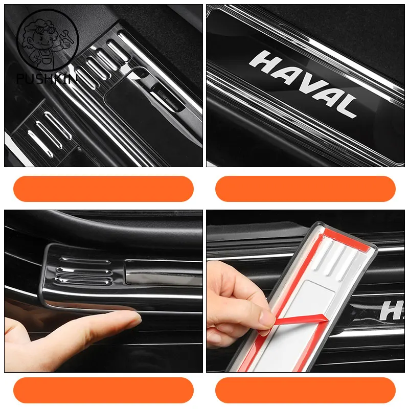 For Haval H9 MKII 2024 2025 Car Door Sill Anti Scratch Cover Exterior Details Decoration Interior Anti-Kick Accessories